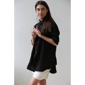 NWT Pip-Squeak Chapeau 9 Button Shirt in Black